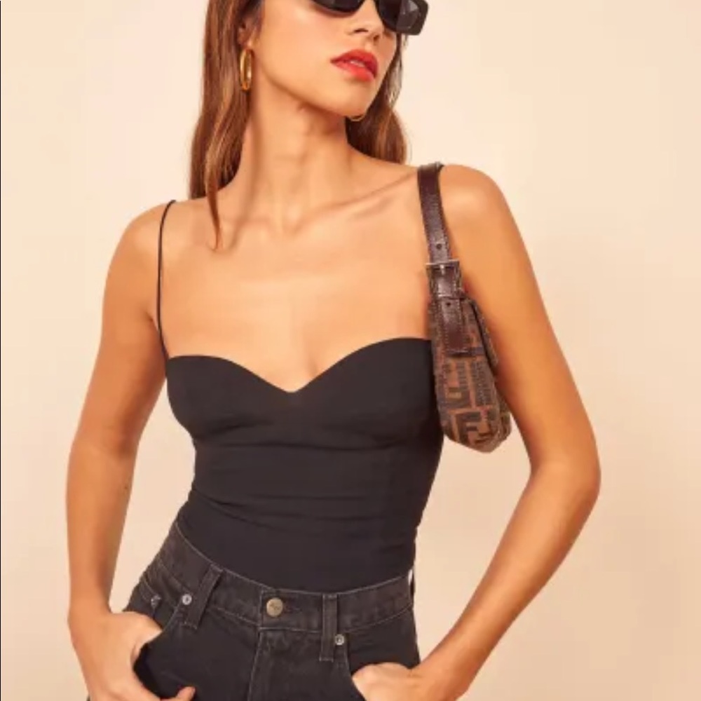 Reformation Black Liza top size 4 Pre Owned